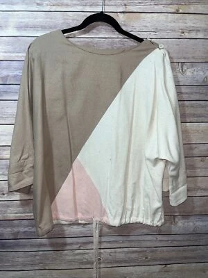 Винтажный 100% шелковый топ на шнурке King James of California Lagenlook размер 14 - Изображение 1 из 4