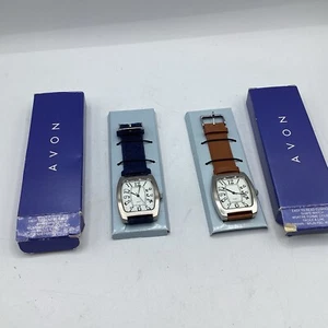 AVON Watch 2 Large Face Dial Classic Denim Brown NEW Display Dealer Collection - Picture 1 of 8