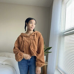 Free People FP MOVEMENT Bring The Heat Corded Corduroy Pullover Top XS - Picture 1 of 12