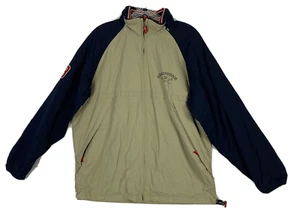 VTG Abercrombie Fitch A92 Jacket Youth XL Blue Beige Hooded Full Zip Windbreaker - Picture 1 of 18