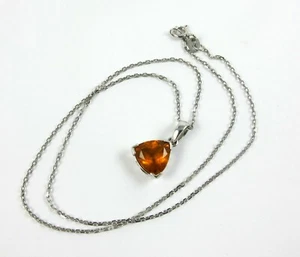 Estate 14K Gold Citrine Pendant Ladies Chain-Charm Necklace 16" Long "LE"******* - Picture 1 of 6