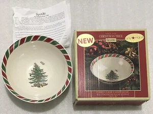 Spode Candy Cane Christmas Tree 6" Ceramic Candy Dish Macy's NEW w BOX WEAR - Picture 1 of 5