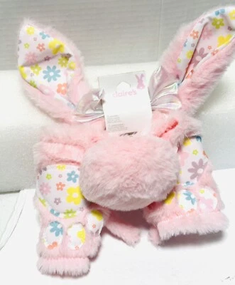 Bunny Rabbit Halloween Costume Pink Ears Pom Tail Paws Glove Claires New - Image 1 of 4
