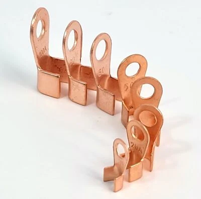 5-50x Ring Kabelschuhe Crimp +/- Pole Batterie Akku Auto Kupfer M5 M6 M8 5-100A - Bild 1 von 4