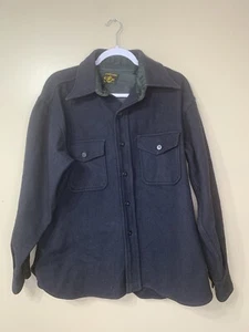 Camisa De Colección Marina de los Estados Unidos Sport King CPO Negra Lana Para Hombre XL 17-17 1/2 60s 70s Azul Marino - Imagen 1 de 8