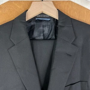 Tommy Hilfiger Suit Mens 36R Black 2 Button Performance Fabric Pants 30x30 Flat - Picture 1 of 20