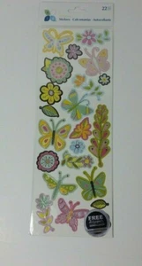 Momenta Acid & Lignin Free Stickers Spring Flowers Butterflies Leaves 2 Sheets - Picture 1 of 12