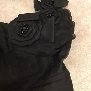 WOMENS DEBENHAMS ROCHA JOHN ROCHA SILK LINED DRESS BLACK SIZE 16 - Picture 1 of 11
