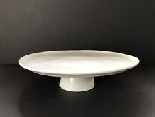 NWT Crate & Barrel MARIN Large White Pedestal Cake Stand