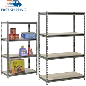 4 Shelf Heavy Duty Steel Muscle Rack Garage Shelving Storage 36"W x 18"D x 60"H - Picture 1 of 4