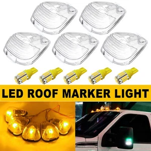 Juego de 5 cubiertas de luces marcadoras de techo cabina transparente Fit Ford E-250 F-350 Super Duty - Imagen 1 de 12