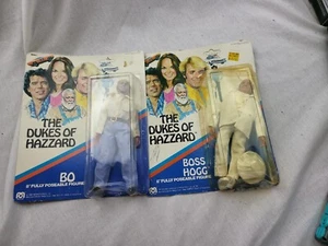 Vintage 1981 MEGO Dukes Of Hazard Boss Hog, And Bo 8" Action Figures SEE Pics - Picture 1 of 10