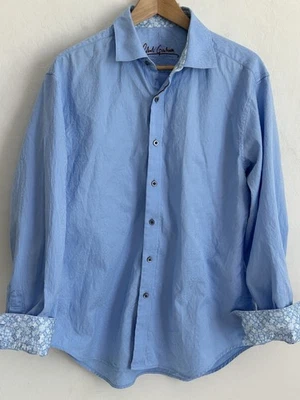 Robert Graham Shirt Men’s Large Blue Paisley Button Up Long Sleeve Flip Cuff - Image 1 of 4