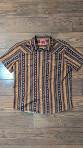 Sendero Shirt Men’s XL Orange Brown Pearl Snap Western Short Sleeve Nice! - Picture 1 of 7