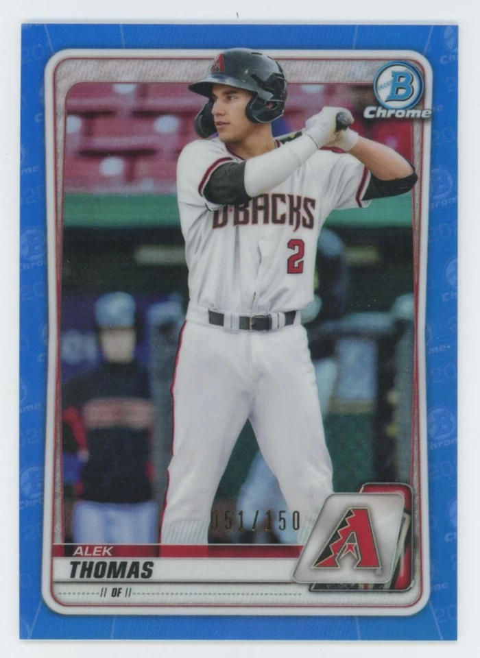 2020 Bowman Draft Chrome Blue Alek Thomas 151/150 Arizona Diamondbacks #BD-195 - Image 1 of 2