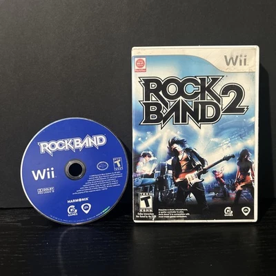 Rock Band and Rock Band 2 Nintendo Wii 2008 Bundle Lot of 2 Games Scratched  - Image 1 of 4