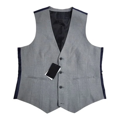 Asos Waistcoat Grey 2 Pocket Smart Formal Men's L 42" Bnwt - Image 1 of 3