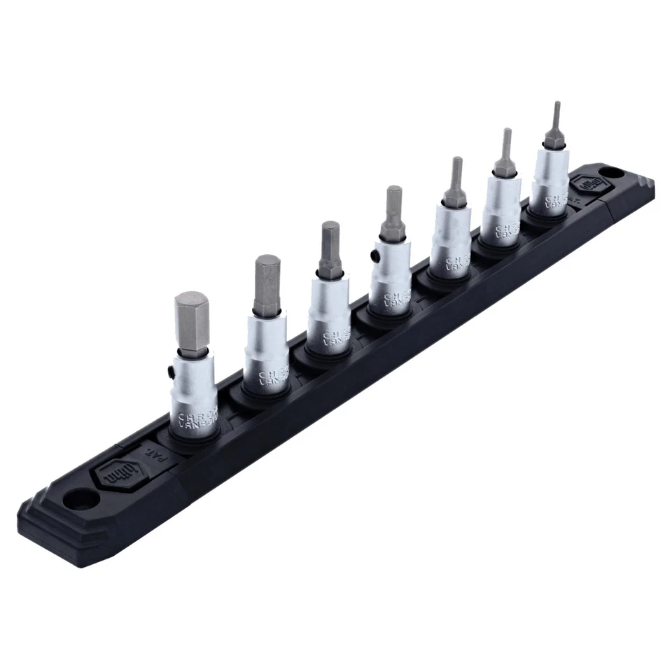 Wiha Tool Hex Socket Set, 1/4" Drive, Metric 2-8mm, set/7 - Image 1 of 1