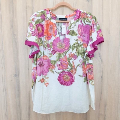 Blusa Floral Lane Bryant Mujer Talla 18/20 Multicolor Boho Resort Artística Primavera Foto 1 de 4