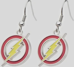 Pendientes de gota de rayo flash para mujer de DC Comics, rojos/amarillos, talla única nuevos - Imagen 1 de 9