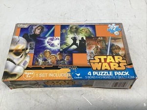4-Pack Star Wars Jigsaw Puzzles Sealed 12 Pcs Children's Puzzle Easter Stuffer - Picture 1 of 5