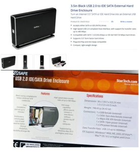 EXTERNES USB GEHÄUSE 3,5" 6,35cm S-ATA IDE SSD FESTPLATTEN MIT STANDFUSS GH20 - Bild 1 von 4