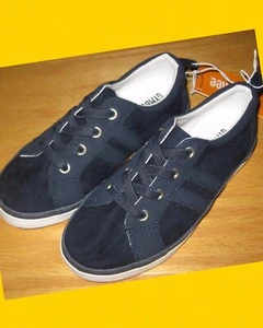 NWT Boys 11 Gymboree “HOMETOWN HERO” Navy Blue Faux Suede Lace ATHLETIC SHOES - Picture 1 of 2