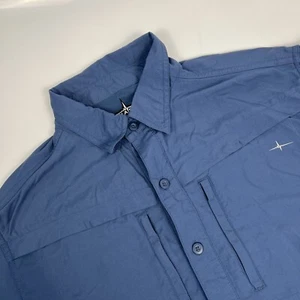 Habit Shirt Mens Medium Short Sleeve Vented Solar Factor 30+ Blue Fishing Hiking - Picture 1 of 10