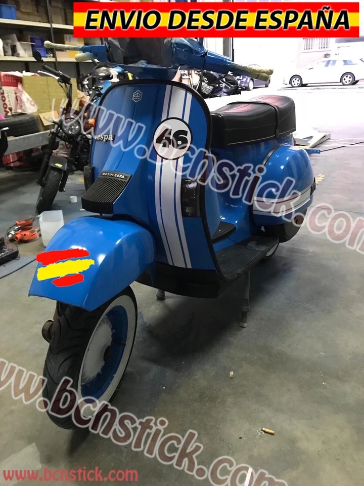 Kit Adhesivos Vinilos Calcomanía Stickers Laterales moto Scooter Vespa Piaggio - Imagen 1 de 4