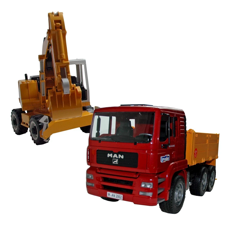 |171414| Bruder 02751 - Man TGA Camion con Liebherr Scavatrice