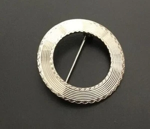 Vintage Brooch LSP CO. Sterling Silver Modernist 1.25” Round Elegant Pin Design - Picture 1 of 6