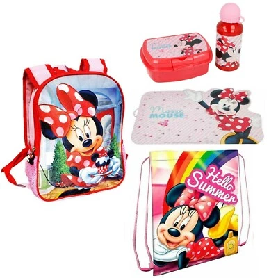 Zainetto Zaino Minnie Mouse Rosa Disney set Scuola asilo 5pezzi - Immagine 1 di 4