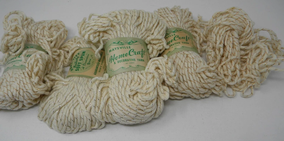 4+ Skeins Vintage Maysville Home-Craft Yarn Bulky Cotton Rayon Metallic - Изображение 1 из 1