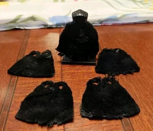 Pack Of 4 Handmade Black Wool Fur Cloth Cape For LEGO Minifigures BRAND NEW - Picture 1 of 4