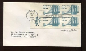 Howard Koslow Stamp Designer Signed Brooklyn bridge FDC LV8942 - Picture 1 of 2