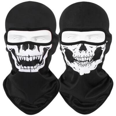2PACK Balaclava Ski Cycling Full Face Mask Windproof Skull Ghost Cosplay Hat US - Image 1 of 4