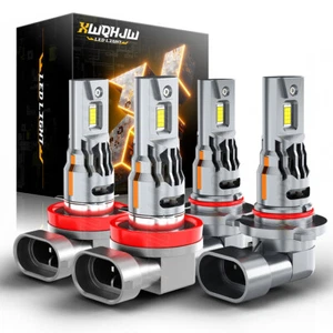 H11 9005 LED Headlight Super Bright Bulbs Kit 8000K White 330000LM High-Low Beam - Picture 1 of 10