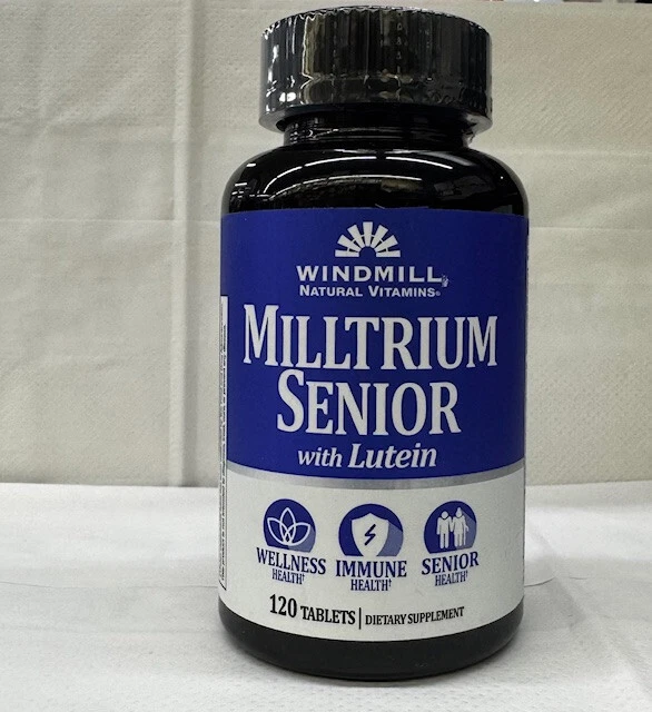 Molino de viento Milltrium Senior con luteína multivitamínico y tabletas minerales 120 unidades Foto 1 de 3