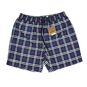 NWT $440 Burberry Men's Archive Check Logo Swim Shorts Trunks Navy M AUTHENTIC - Picture 1 of 9