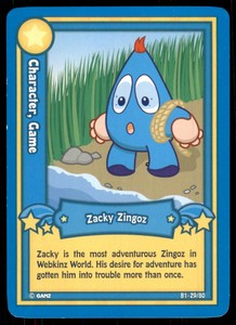2007 Ganz Webkinz Series 1 Card Zacky Zingoz #29
