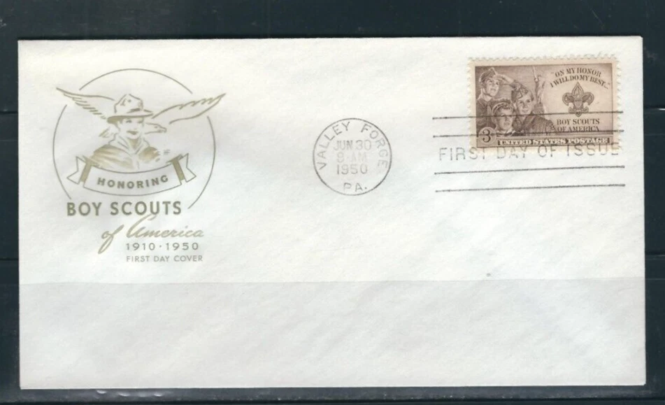 USA SC # 995 Boy Scouts  FDC . HF Cachet - Image 1 of 1