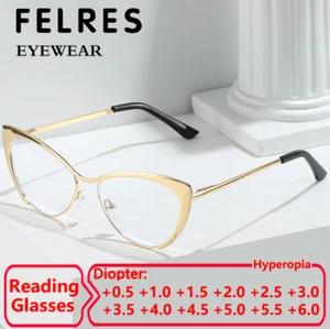 Metall Cat Eye Lesebrille für Damen Blaulicht blockierende Vollrahmenbrille - Bild 1 von 21