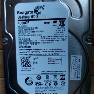Seagate ST4000DM000 4TB 3.5" SATA HDD  256MB HD - Image 1 of 3
