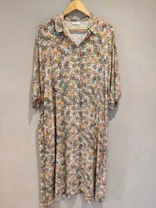 QVC Masai Copenhagen Nyx Button Up Shirt Dress Multi Floral Small - Picture 1 of 4