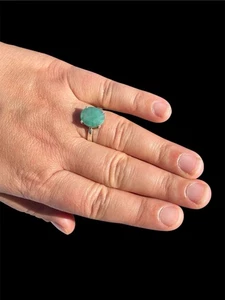 Handgefertigter natürlicher Smaragd Ring | 4 Karat | 925 Sterling Silber | Größe 8  - Bild 1 von 9