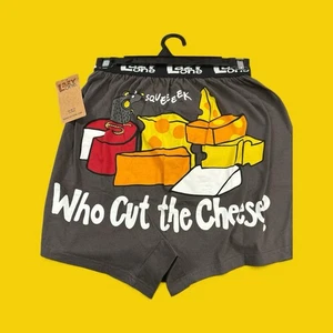 Lazy One Men’s Funny Boxers SMALL  WHO CUT THE CHEESE - Picture 1 of 2