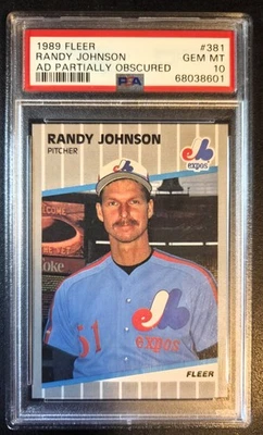 Fleer Randy Johnson #381 1989 anuncio de Marlboro PSA 10 Foto 1 de 2