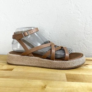 Sandalia MADEWELL The Sabina Rafia Forma Plana Desierto Camel Plataforma NP288 Talla 8 - Imagen 1 de 10