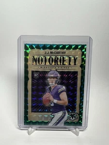 J.J. McCarthy 2024 Panini Mosaic -RC - Notoriety - Green Mosaic Prizm #21 - Picture 1 of 2