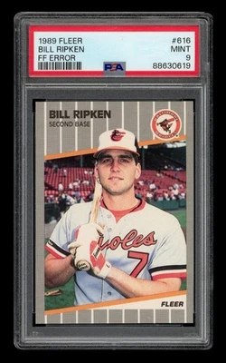 1989 Fleer Set-Break #616 Bill Ripken FF Error PSA 9 MINT - Image 1 of 3